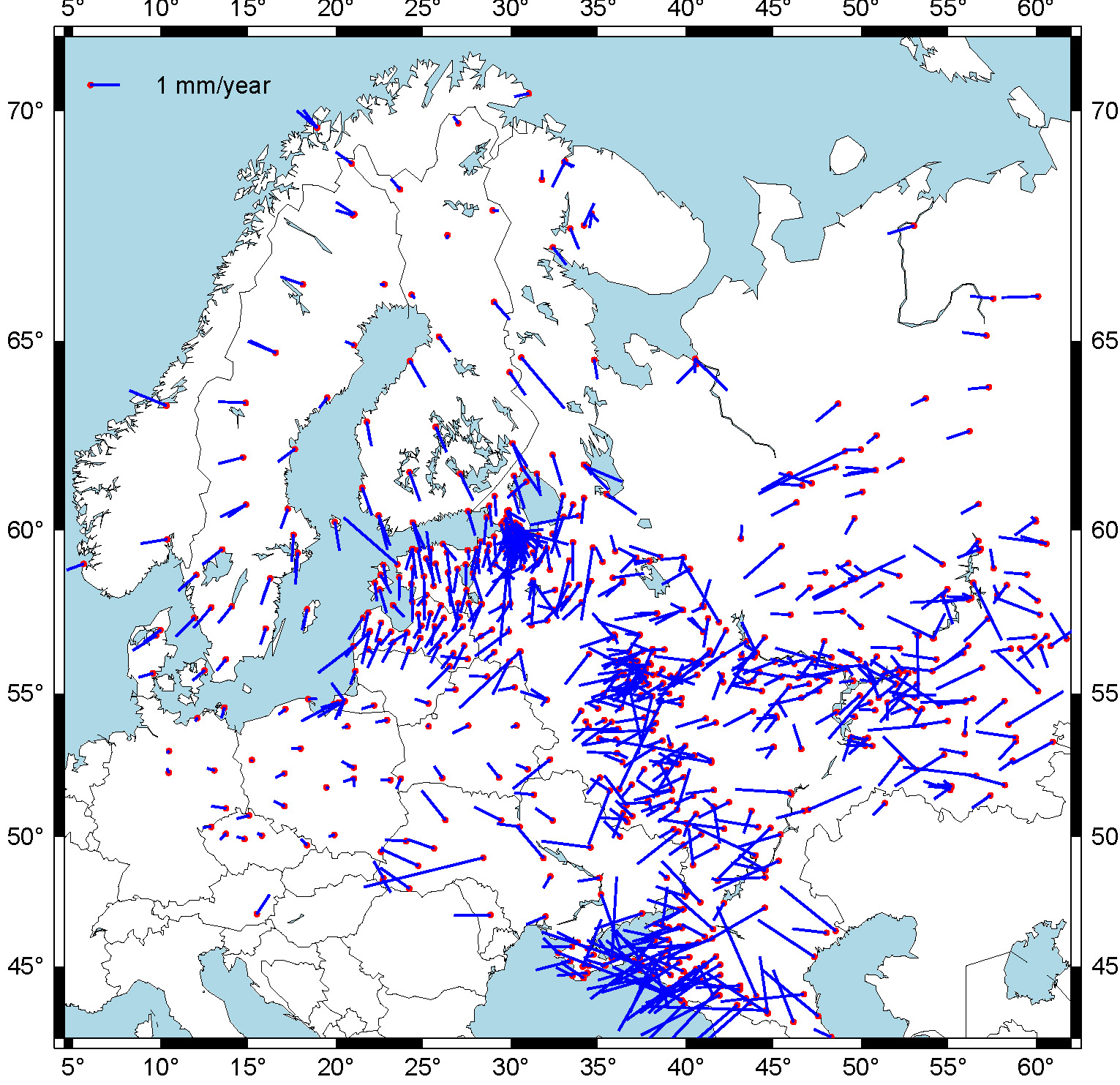 Map of the GNSS-stations