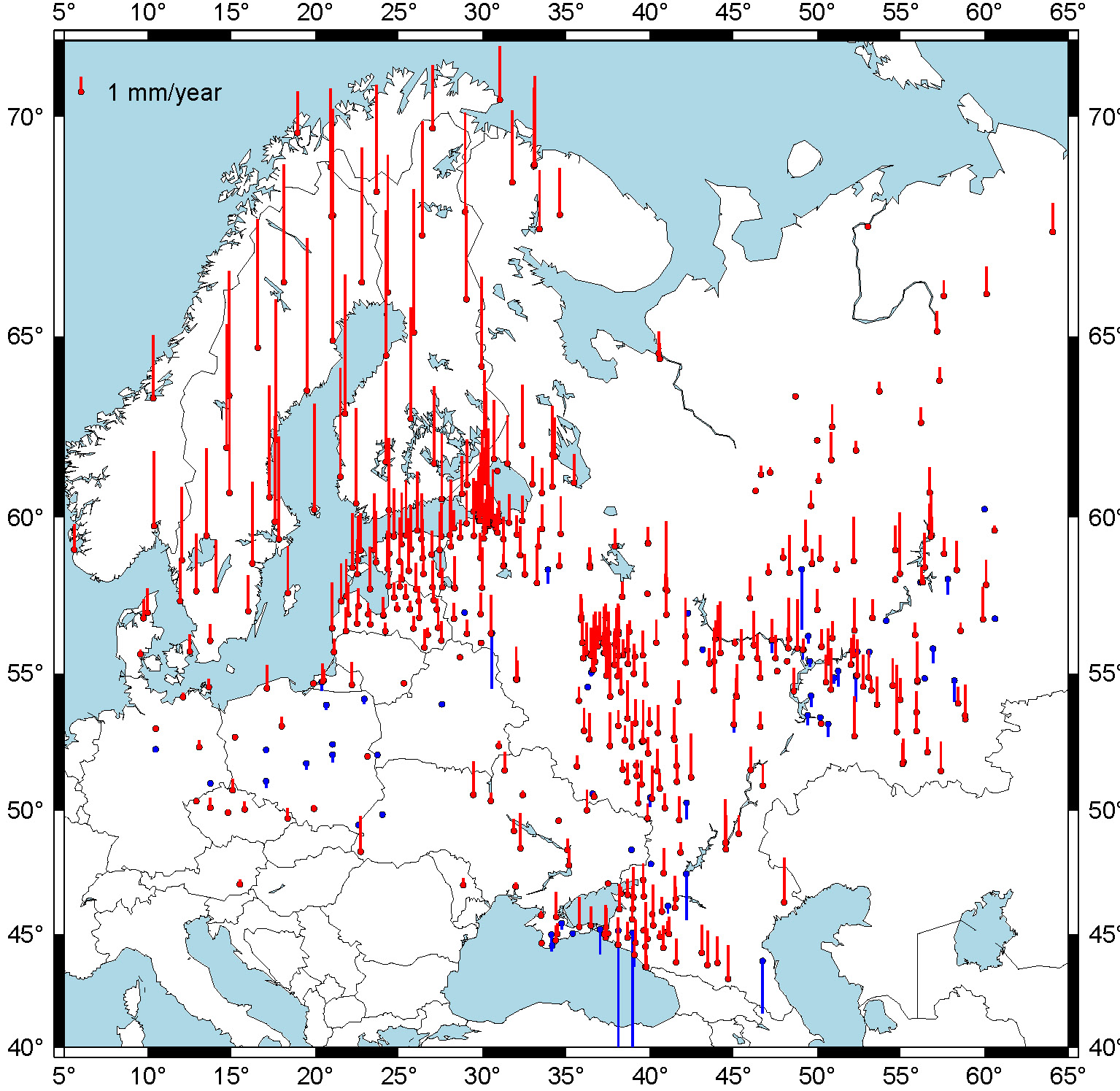 Map of the GNSS-stations